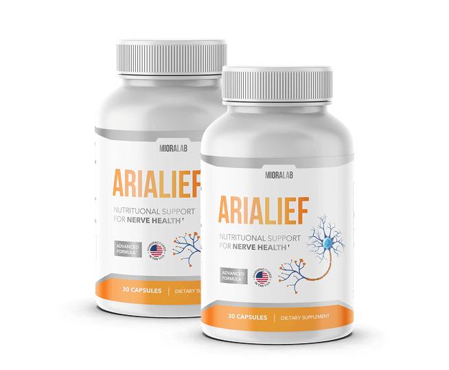 2 bottles of Arialief nerve support supplement